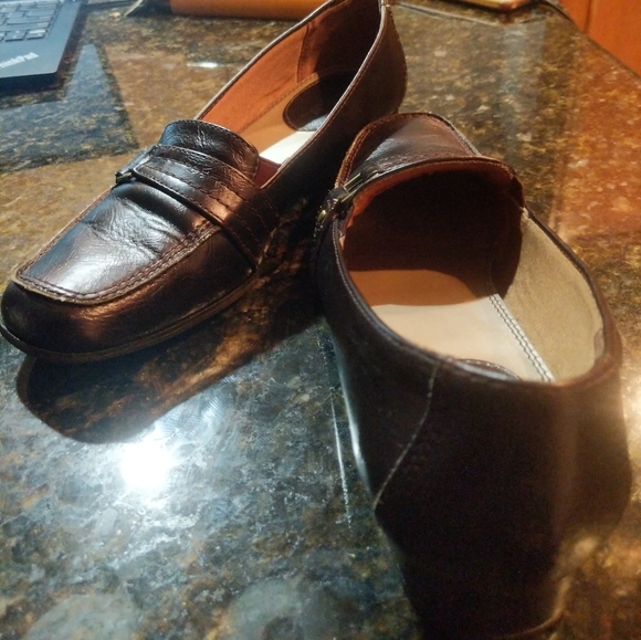 Loafers Life Stride Womens Size 8 10M Shoes Patent Brown Slip-on Shoe Monk Strap - Picture 6 of 16